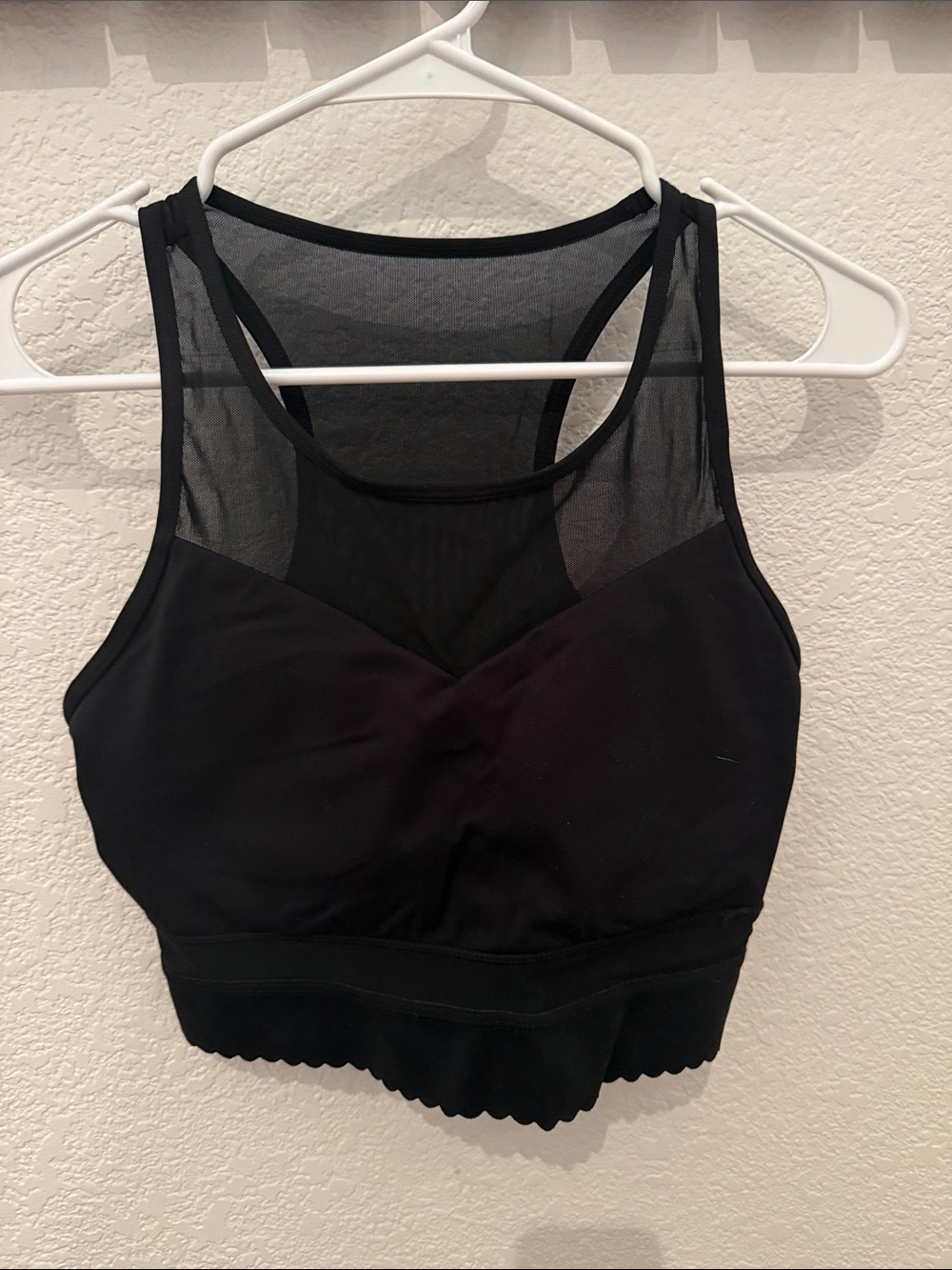 ZYIA Black Mesh Panel Sports Bralette Crop Top